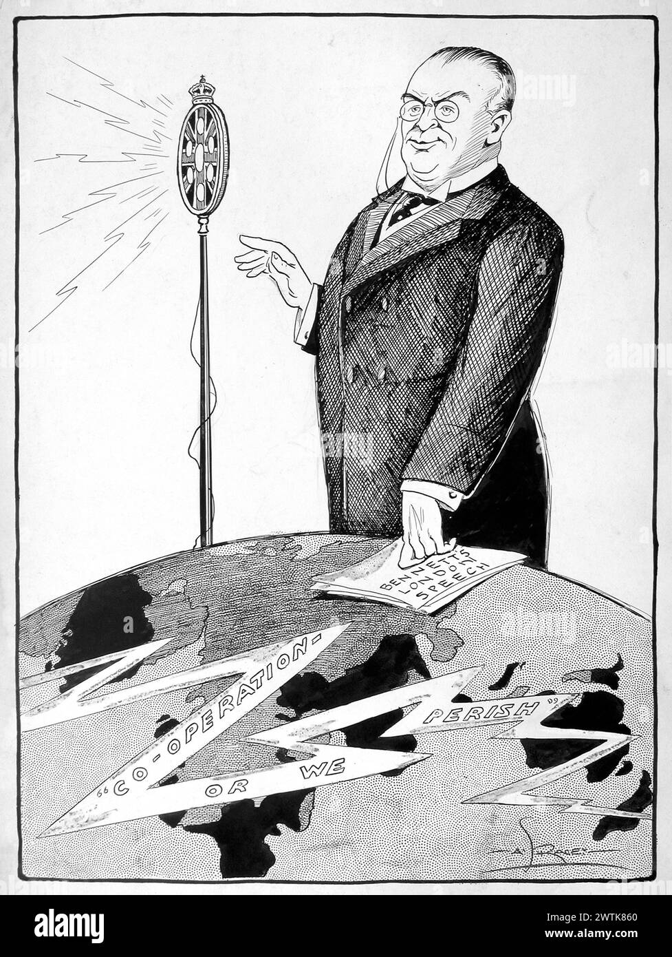 Cartoon - Station E-M-P-I-R-E London Eng. Arthur George Racey (1870 ...