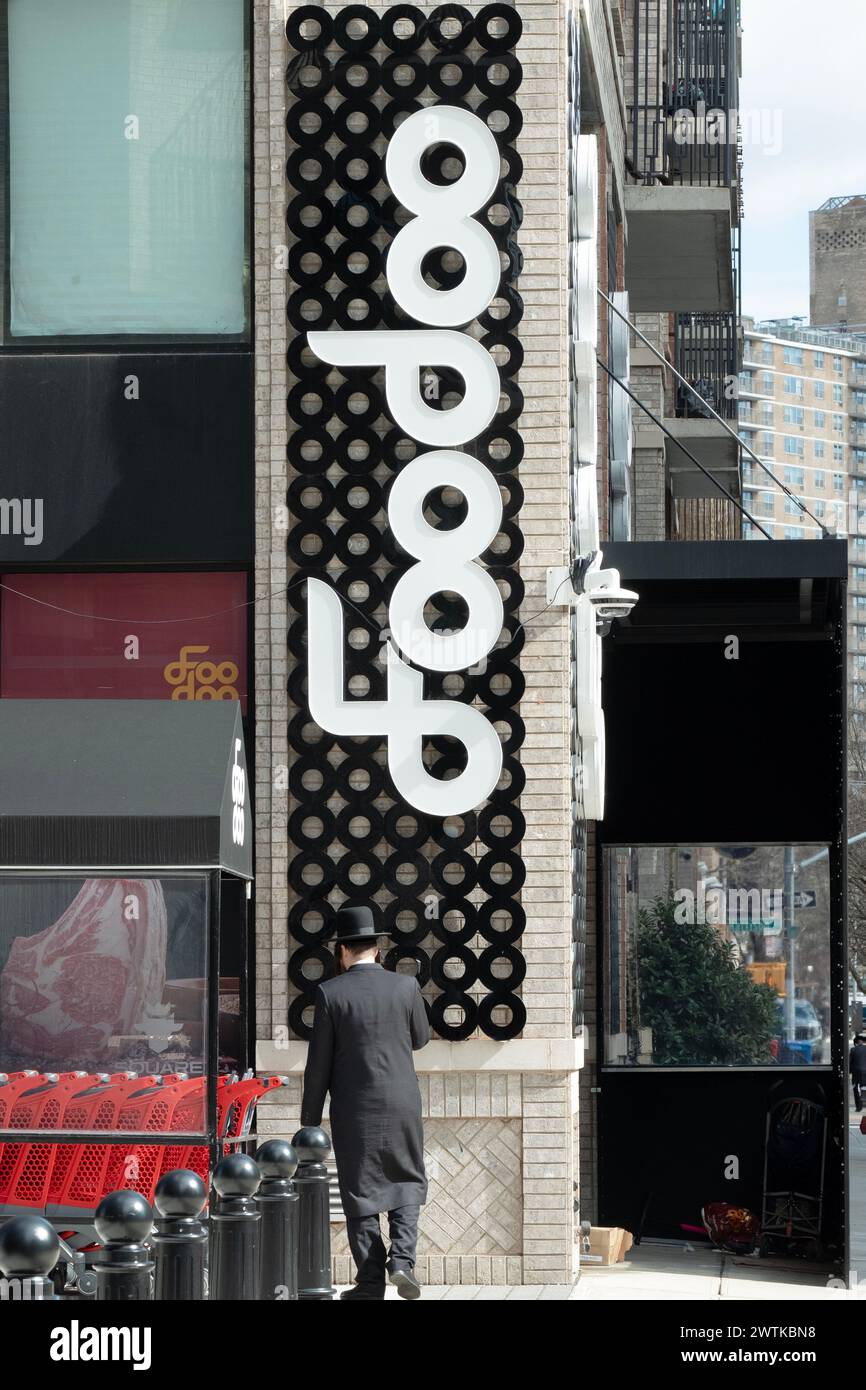 The sign and logo for Foodoo, an upscale Kosher supermarket on