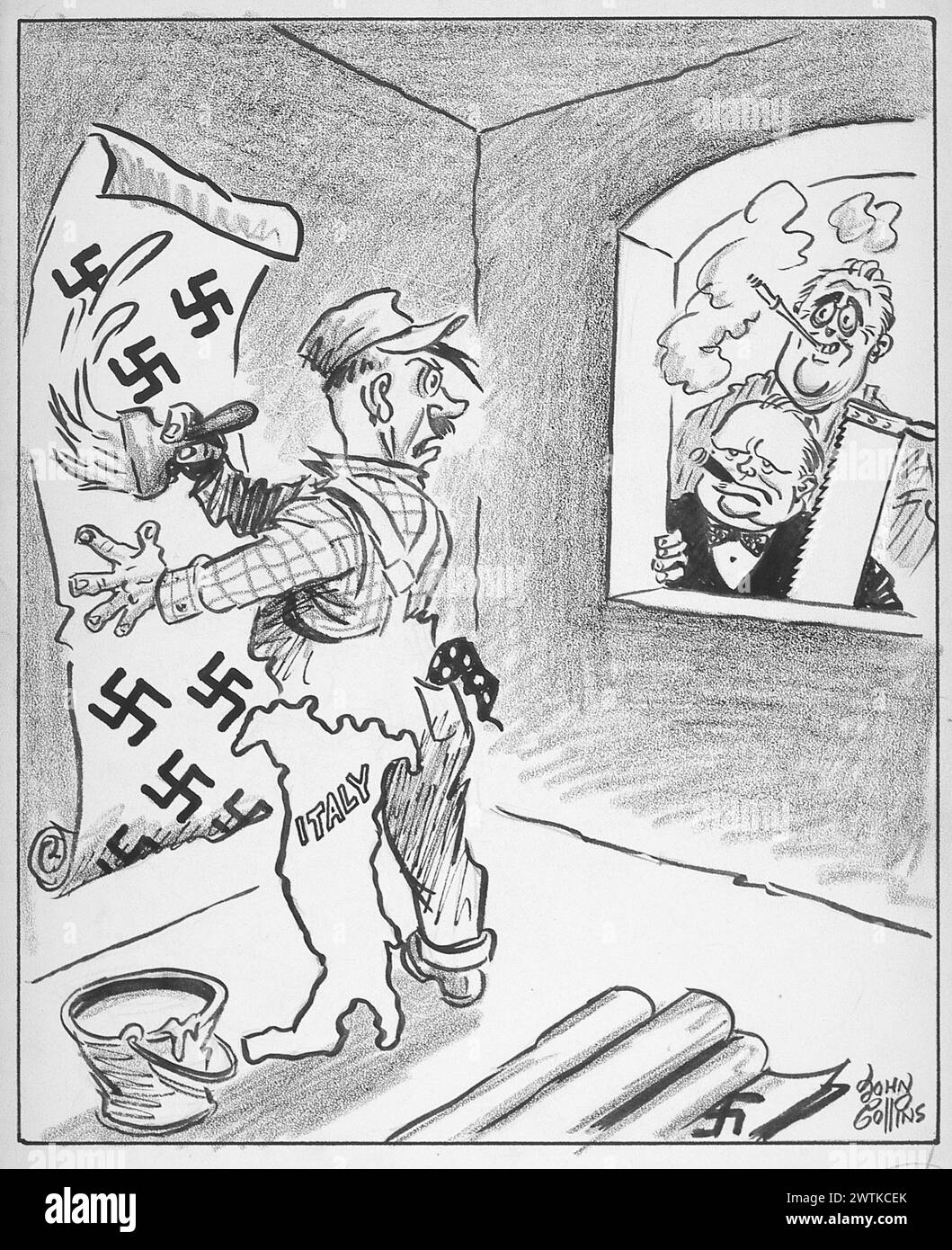 Cartoon How About a OneLegged Paper Hanger. John Collins (19172007