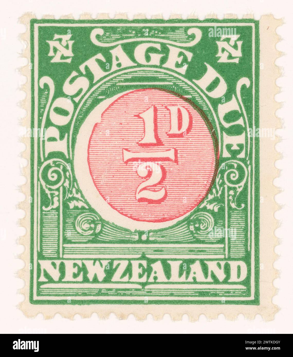 Issued Half penny Postage Due stamp postage stamps Stock Photo