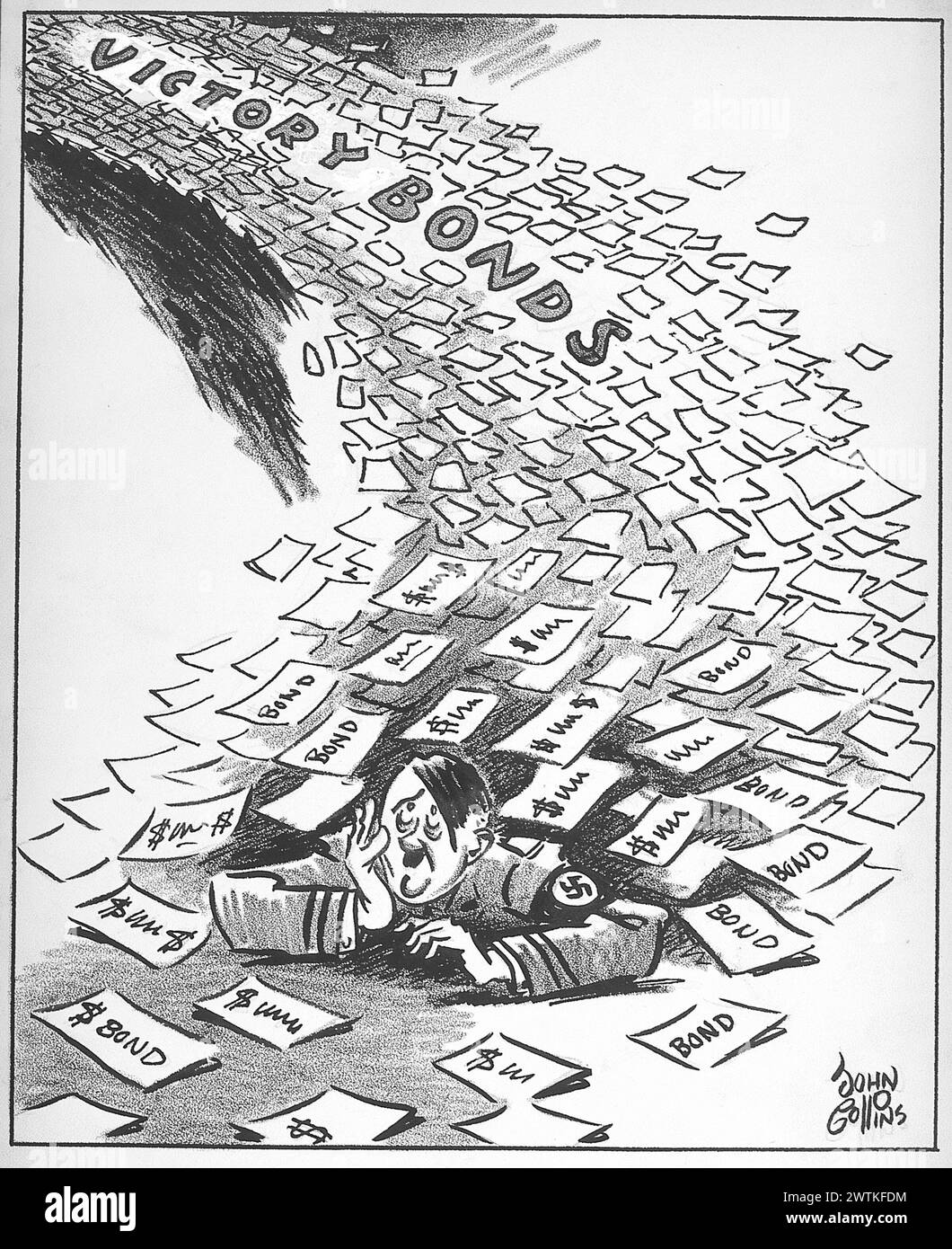 Cartoon A Good Buy And Good Bye Hitler John Collins 1917 2007 Stock cartoon-a-good-buy-and-good-bye-hitler-john-collins-1917-2007-stock