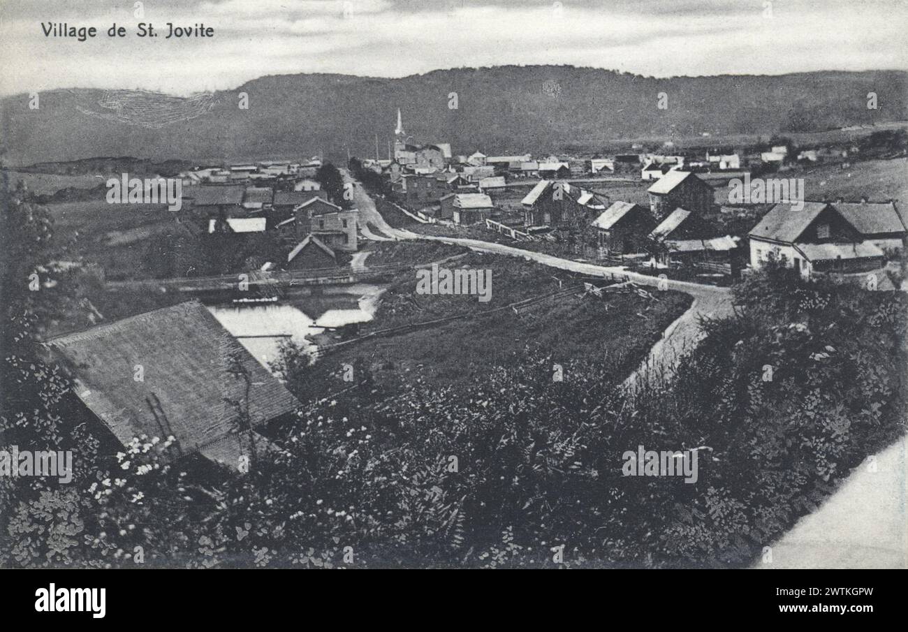 Collotype - Village of St. Jovite, QC, about 1910 Stock Photo