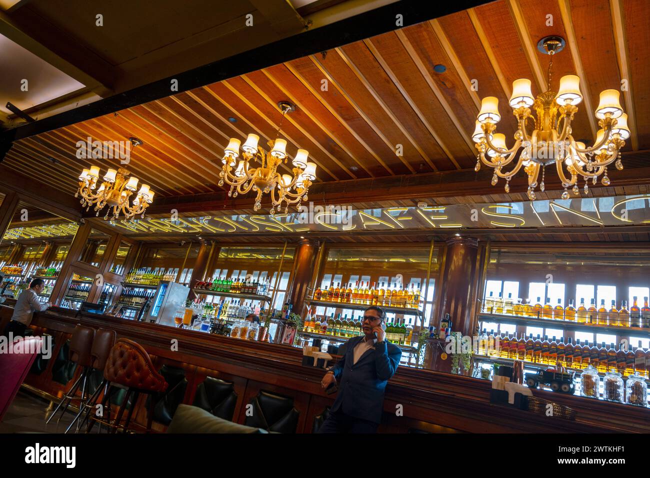 India, New Delhi, Connaught Place, Warehouse Cafe Stock Photo