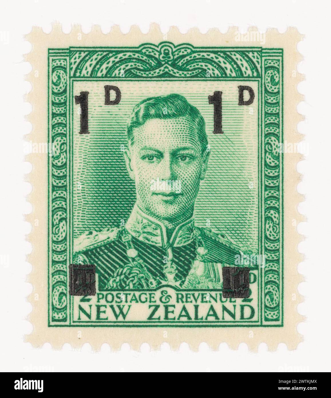 Issued half penny 'King VI' definitive stamp in green
