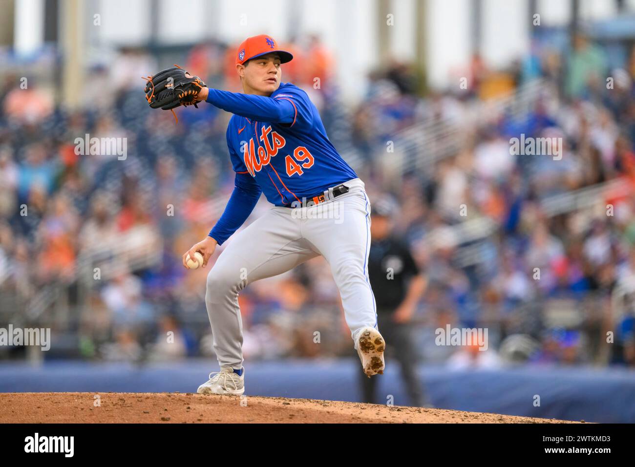 WEST PALM BEACH, FL - MARCH 16: New York Mets pitcher Yacksel Rios (49 ...
