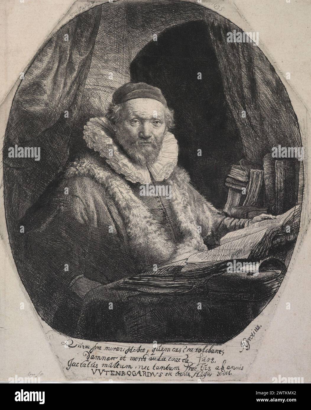 Johannes Wtenbogaert, preacher of the Remonstrants. prints, etchings, engravings, works on paper Stock Photo