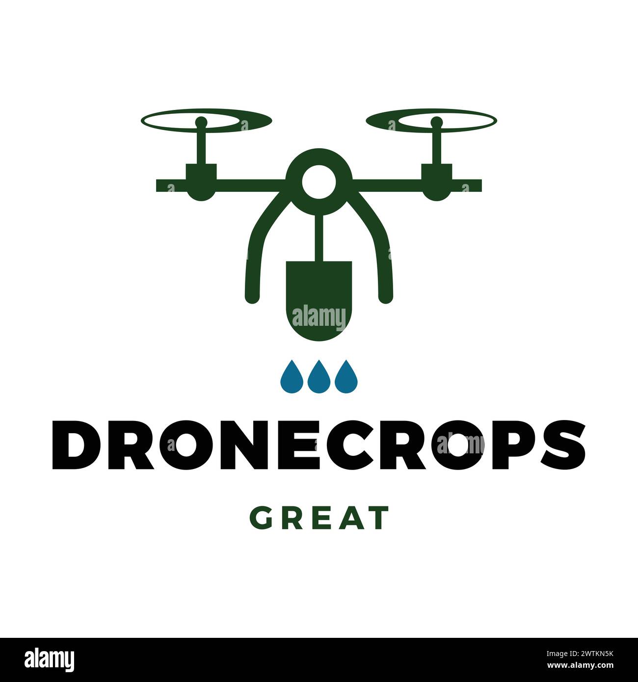 Drone Crops Icon Logo Design Template Stock Vector