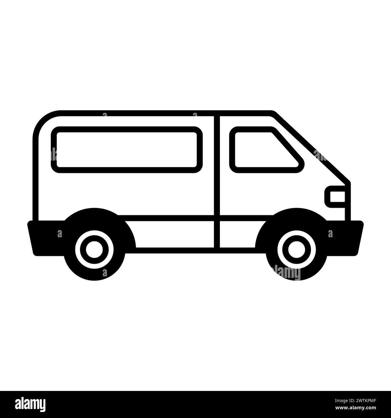 black vector van icon on white background Stock Vector Image & Art - Alamy