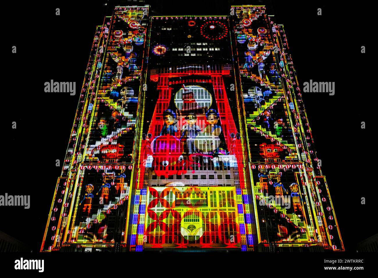 WORLD LARGEST PROJECTION MAPPING SHOW IN SHINJUKU TOKYO Stock Photo
