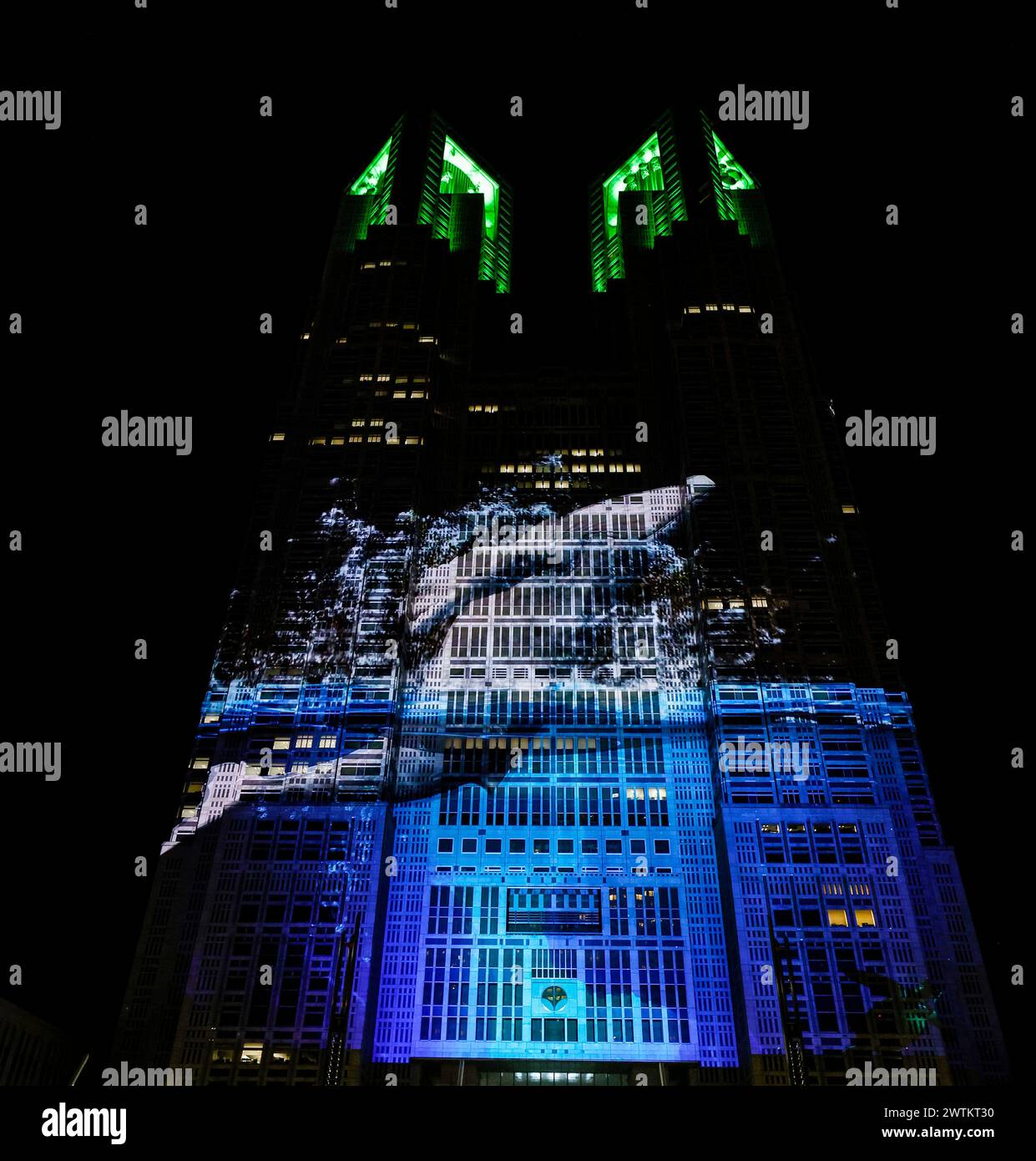 WORLD LARGEST PROJECTION MAPPING SHOW IN SHINJUKU TOKYO Stock Photo