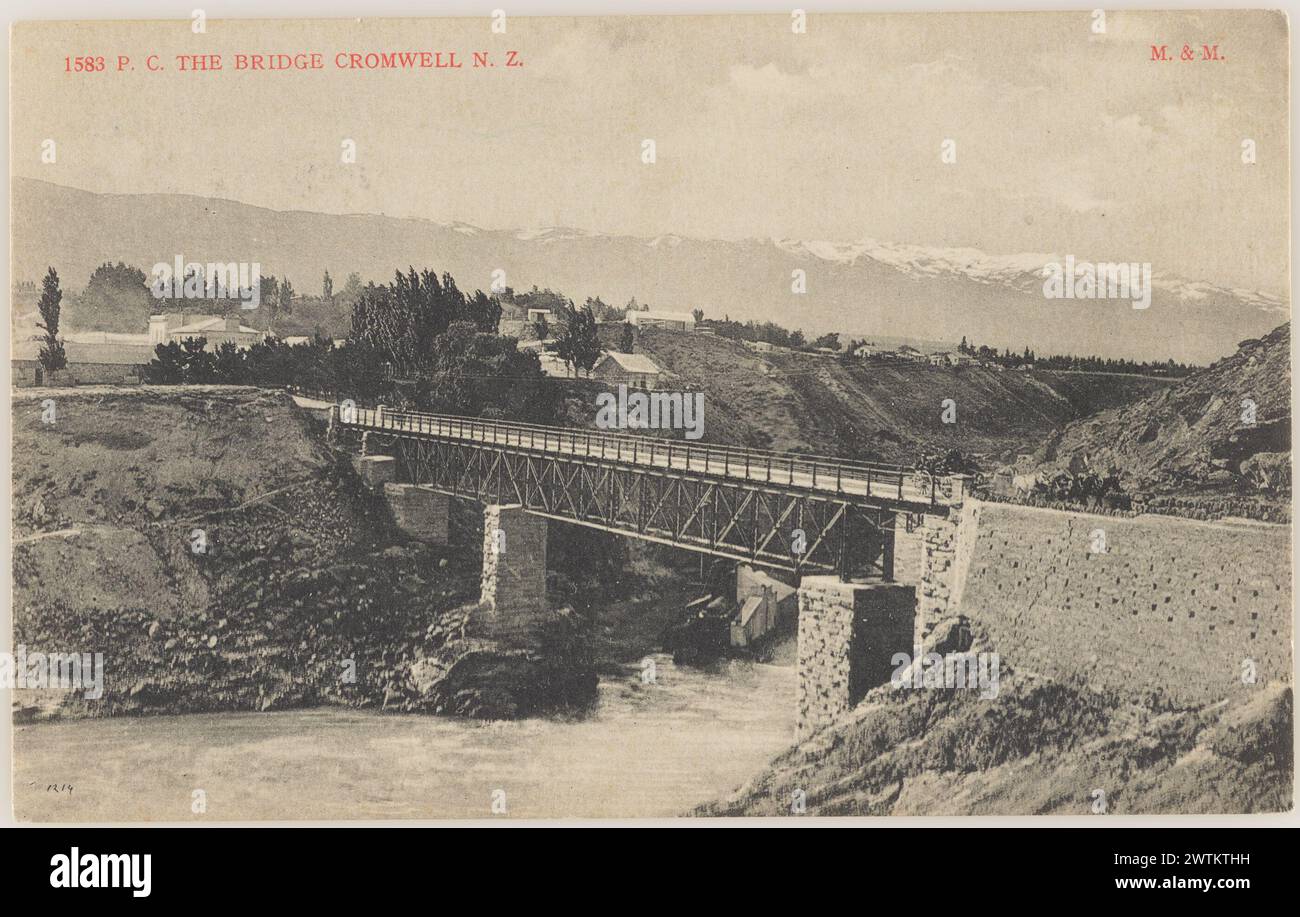 The Bridge, Cromwell, New Zealand photographic postcards Stock Photo