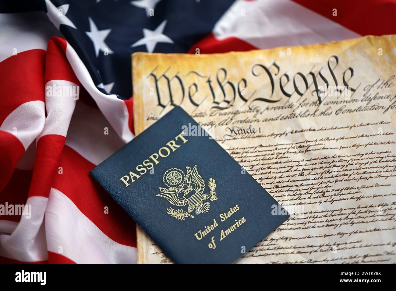 American Flag Constitution Preamble