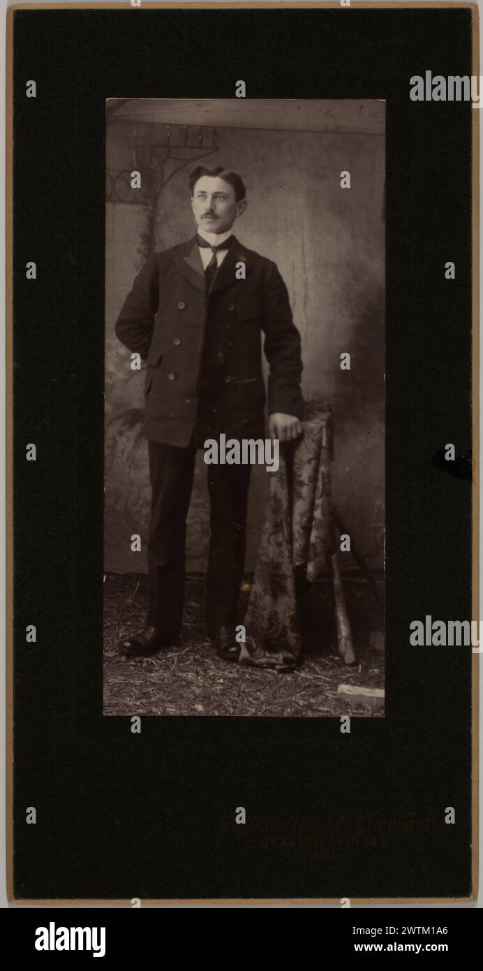 Gelatin silver print - Portrait of an unidentified man, Shawinigan Falls, Quebec, about 1911 Stock Photo