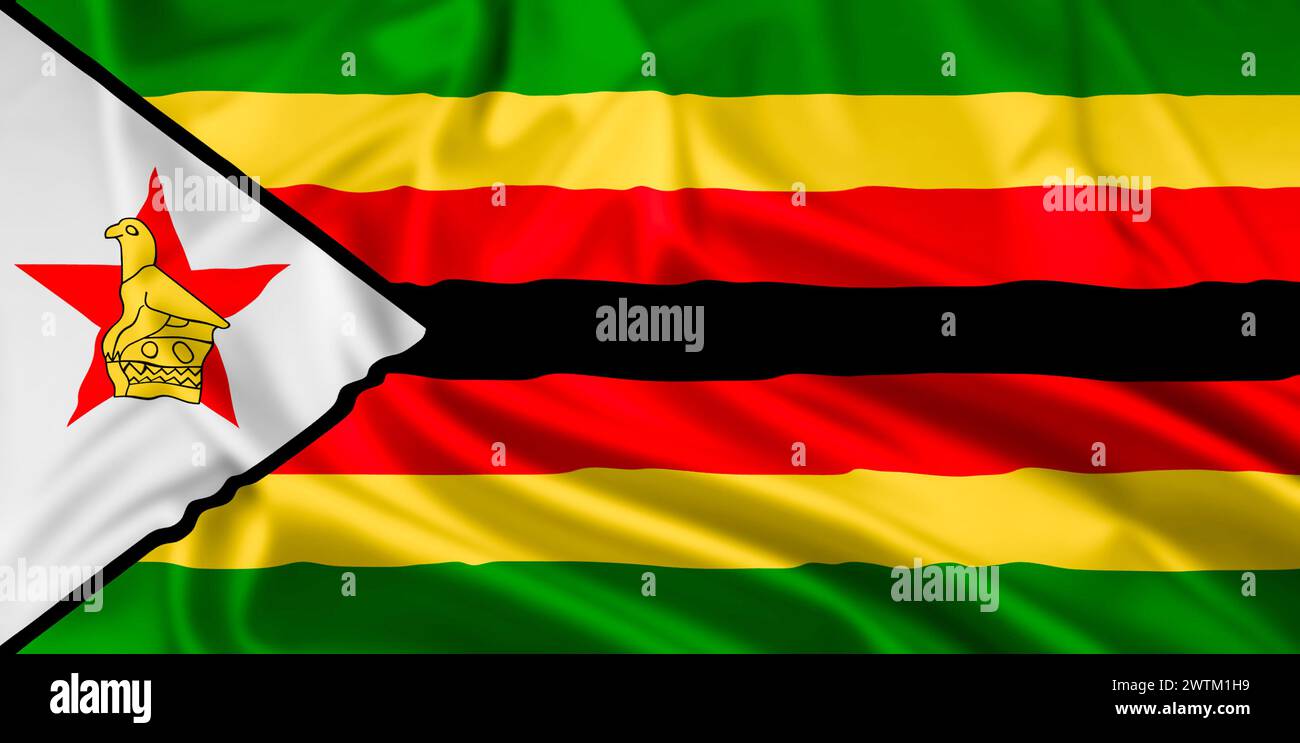 Zimbabwe Flag Reverse Zimbabwe flag illustration hi-res stock photography and images - Alamy