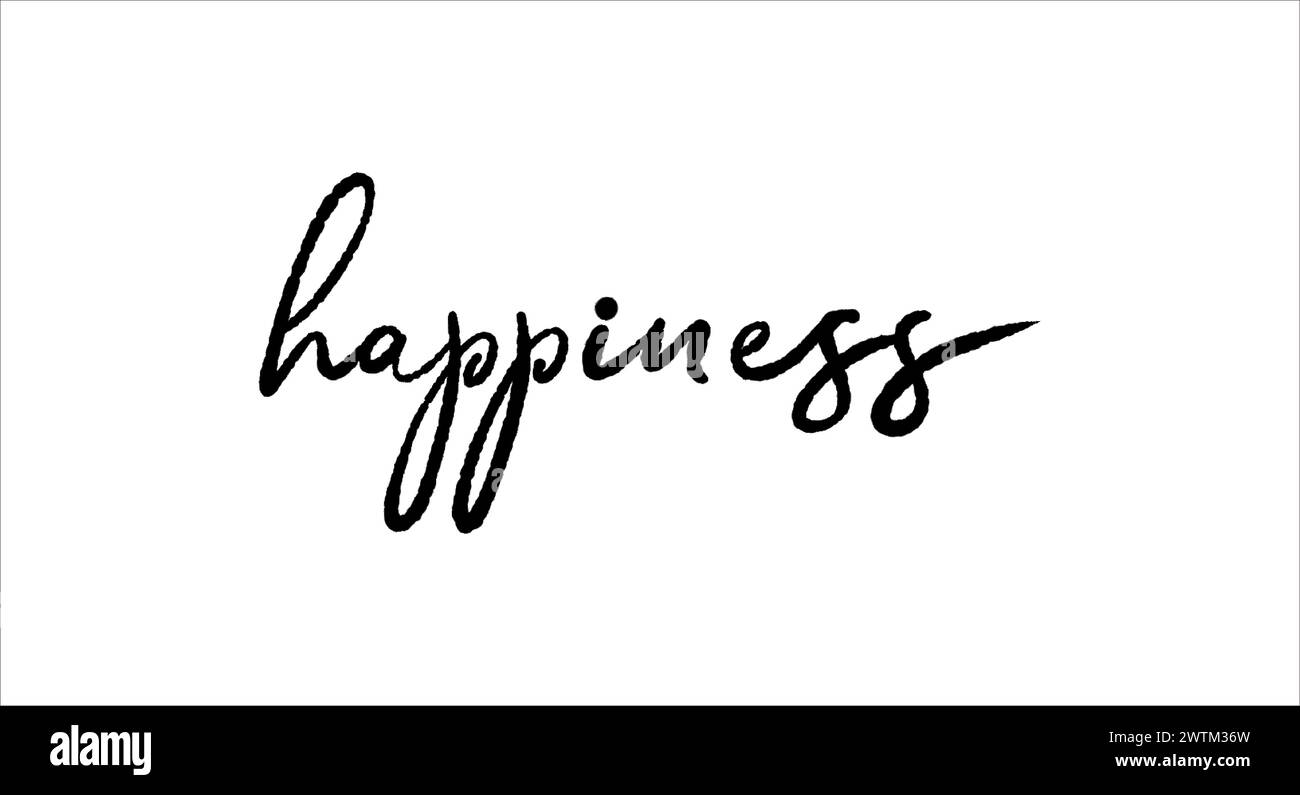 Happiness card. Hand drawn positive quote. Modern brush calligraphy ...