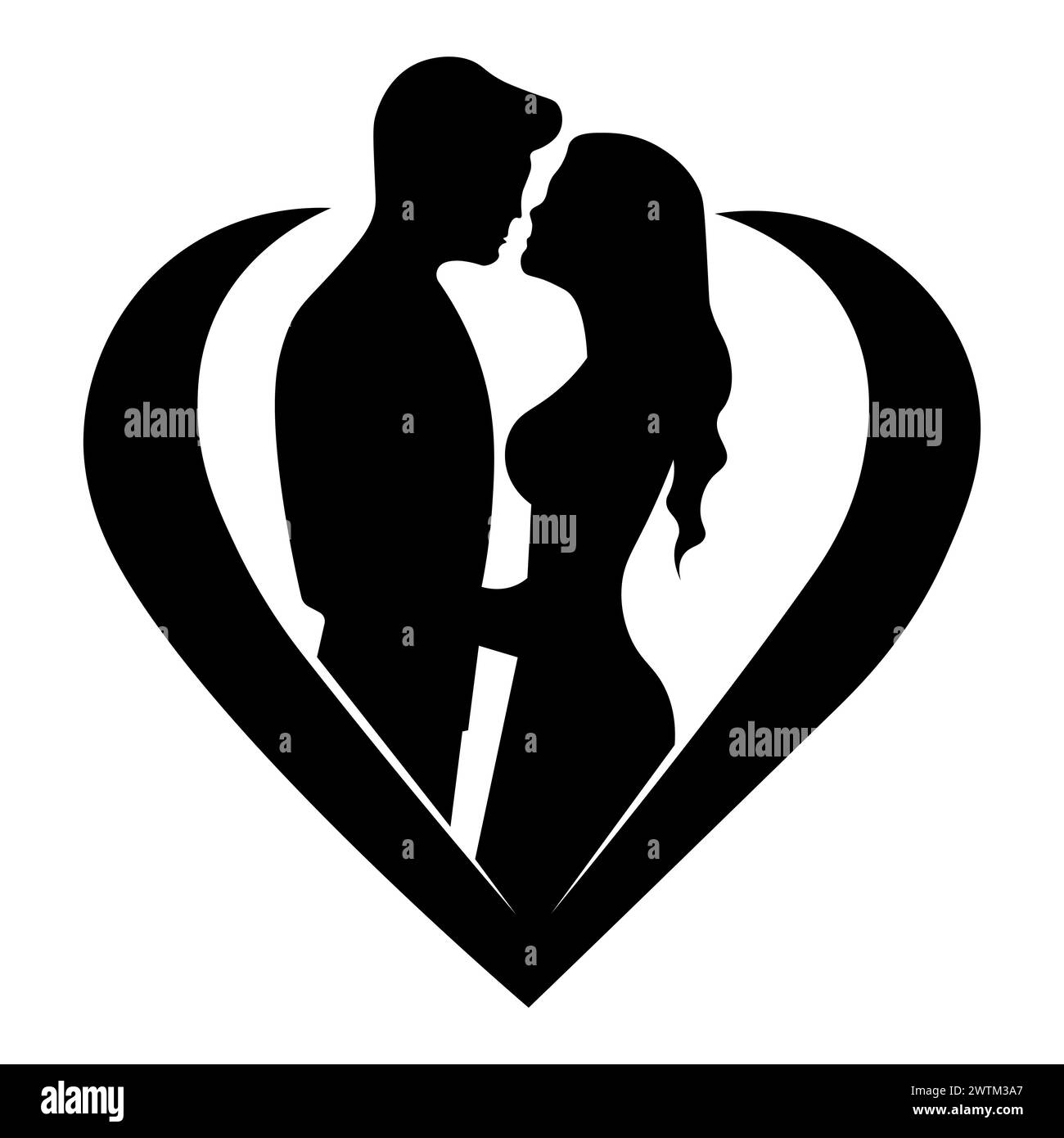 black vector couple icon on white background Stock Vector Image & Art ...