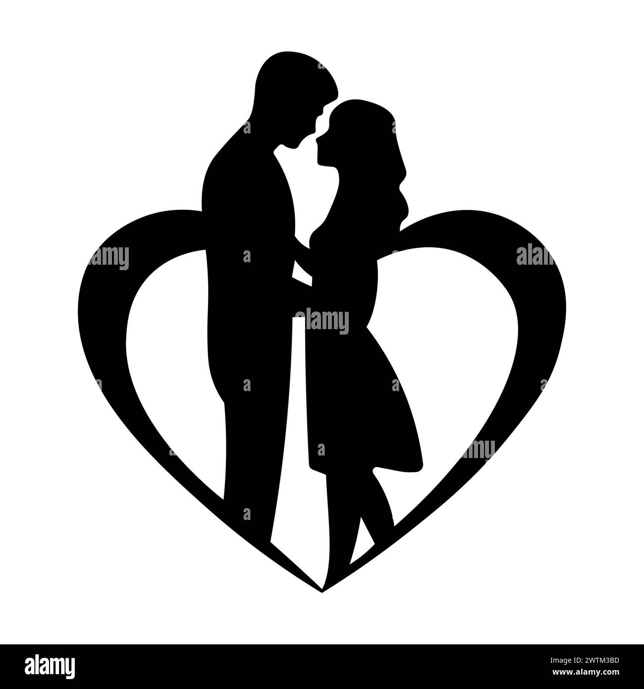 black vector couple icon on white background Stock Vector Image & Art ...