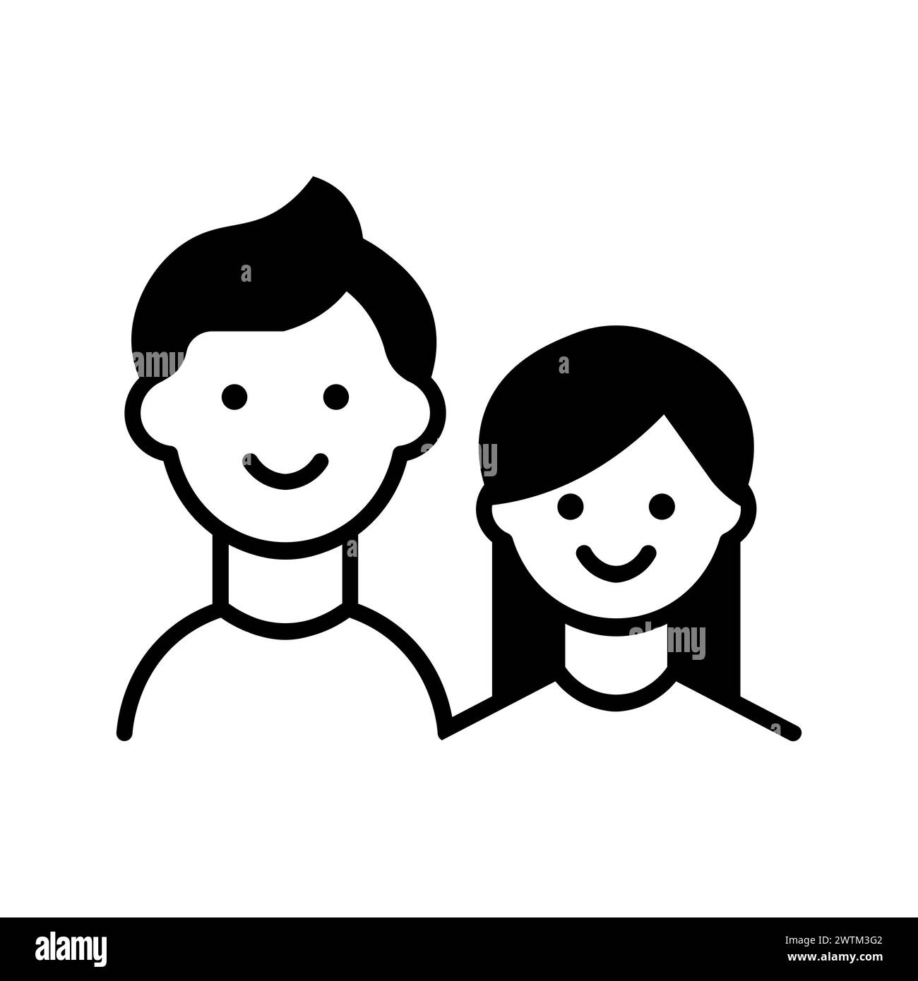 black vector couple icon on white background Stock Vector Image & Art ...