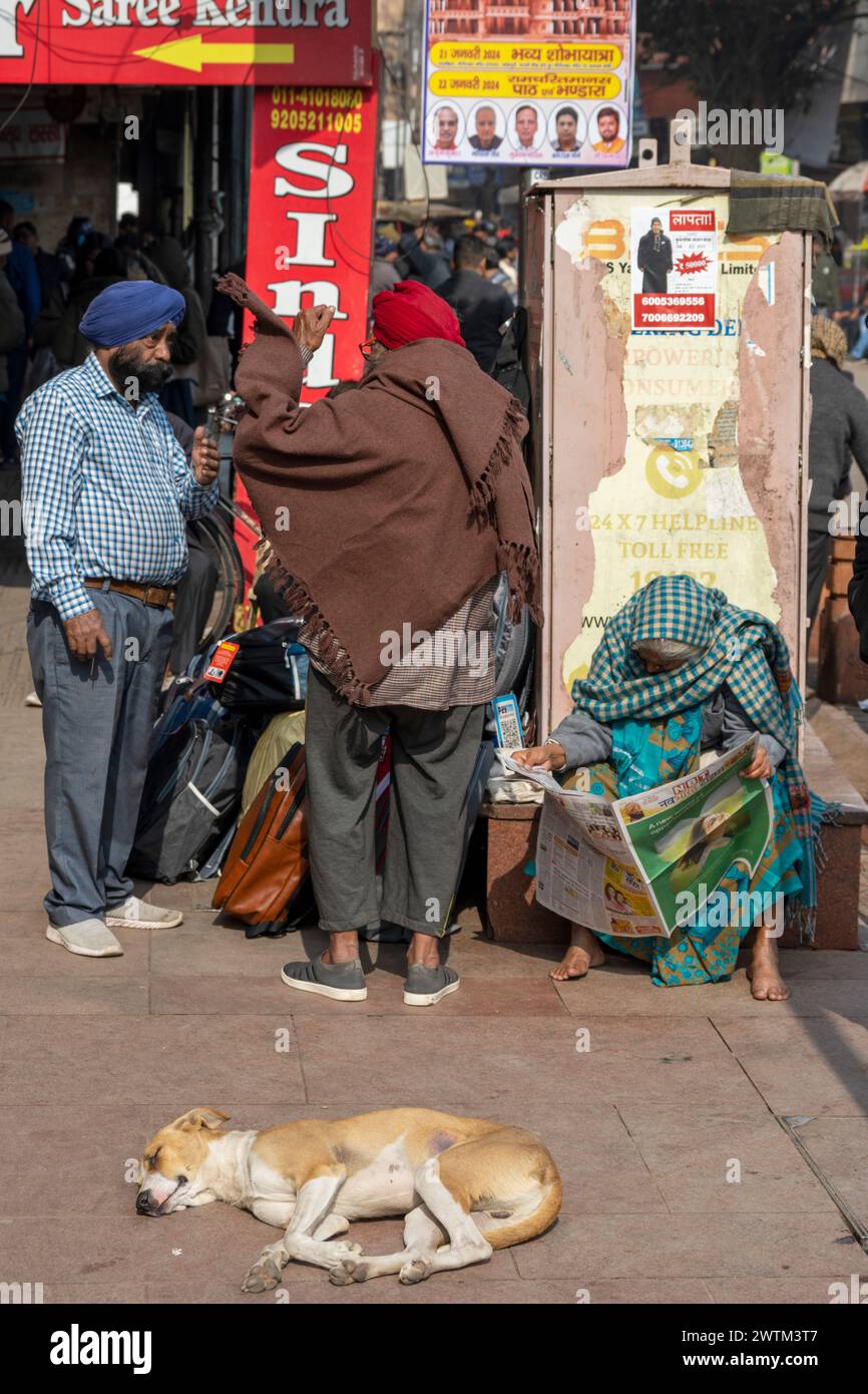 India, Old Delhi, Chandni Chowk, Strassenszene Stock Photo