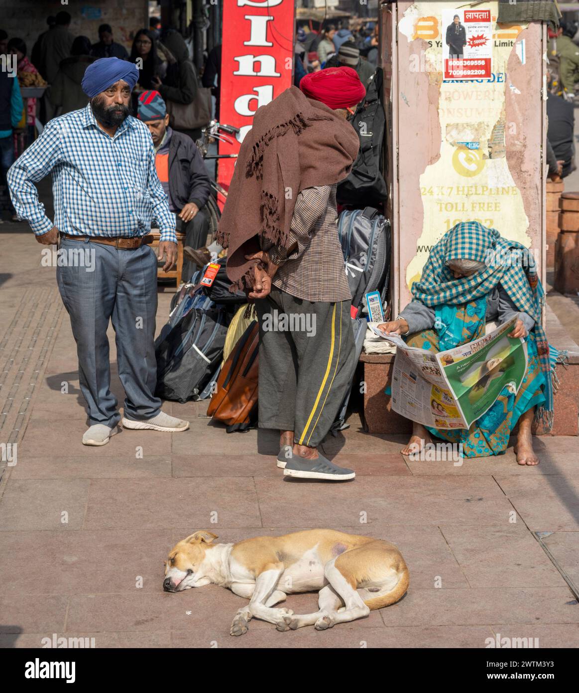 India, Old Delhi, Chandni Chowk, Strassenszene Stock Photo