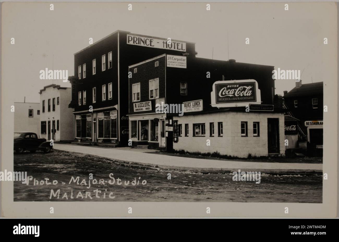 Gelatin silver print - View of Malartic, Quebec, about 1945-1955 ? Stock Photo