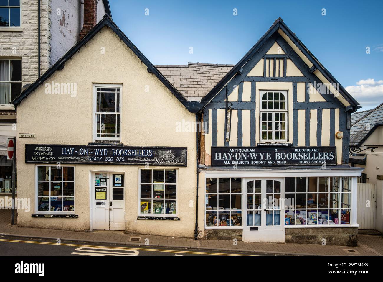 Hay on Wye Booksellers, Wales, UK Stock Photo
