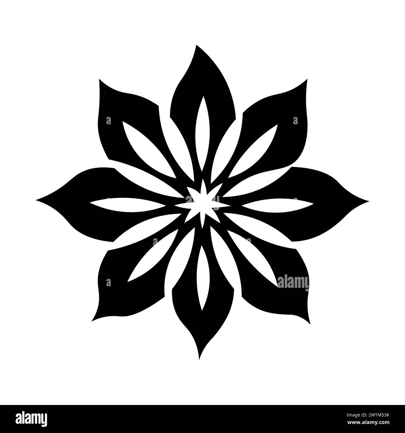 black vector flower icon on white background Stock Vector Image & Art ...