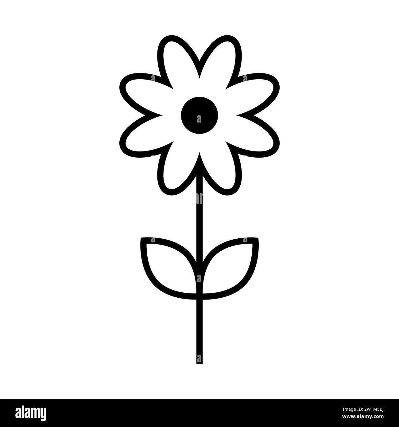 black vector flower icon on white background Stock Vector Image & Art ...