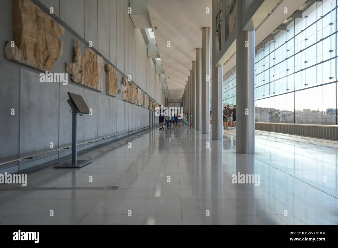 Acropolis Museum: Parthenon Frieze depicting the Panahenaic procession. Athens. Greece Stock Photo