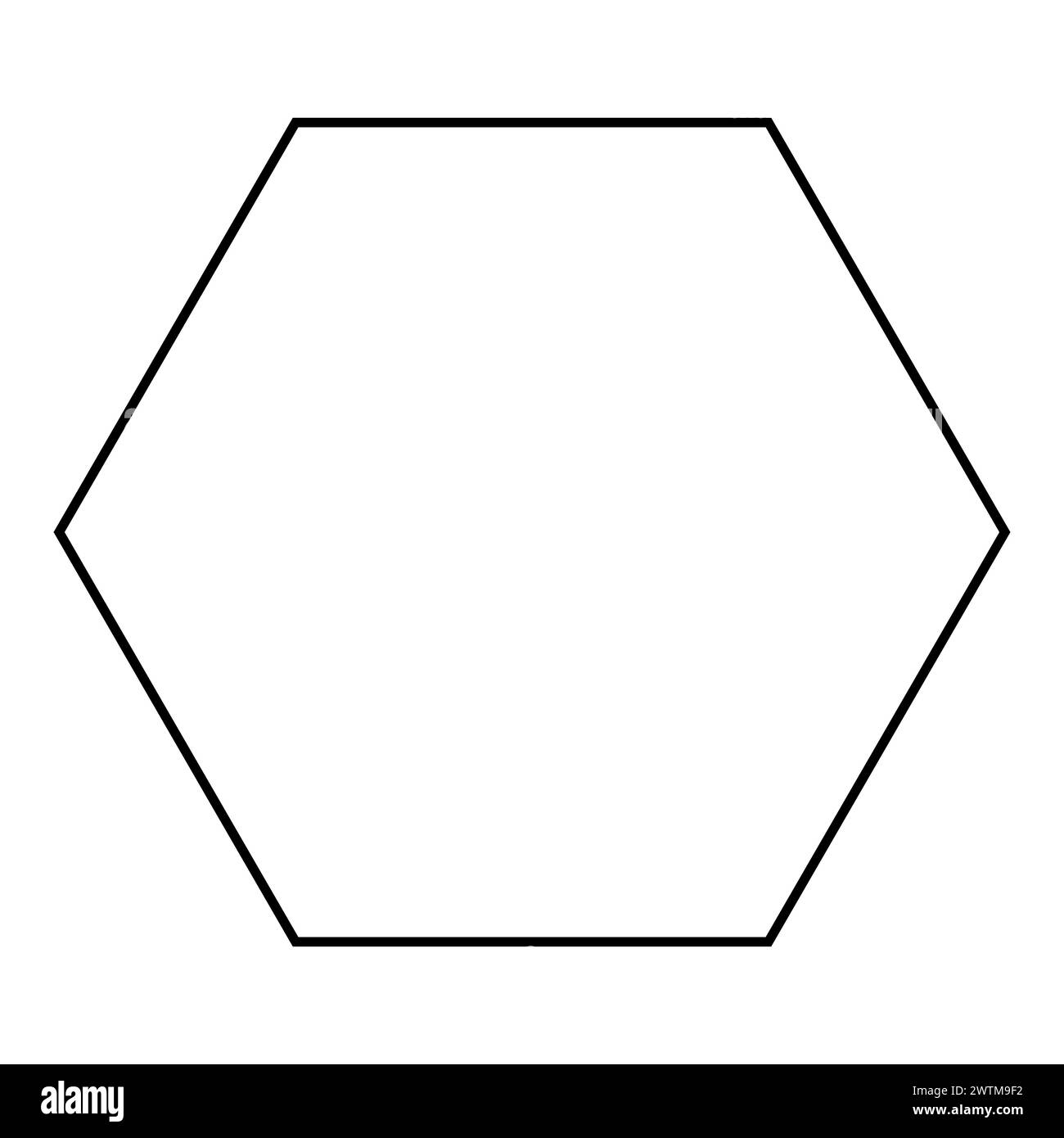Hexagon shape symbol, black and white vector silhouette illustration ...