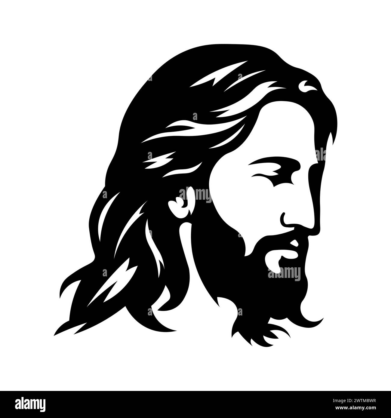 black vector jesus icon on white background Stock Vector Image & Art ...