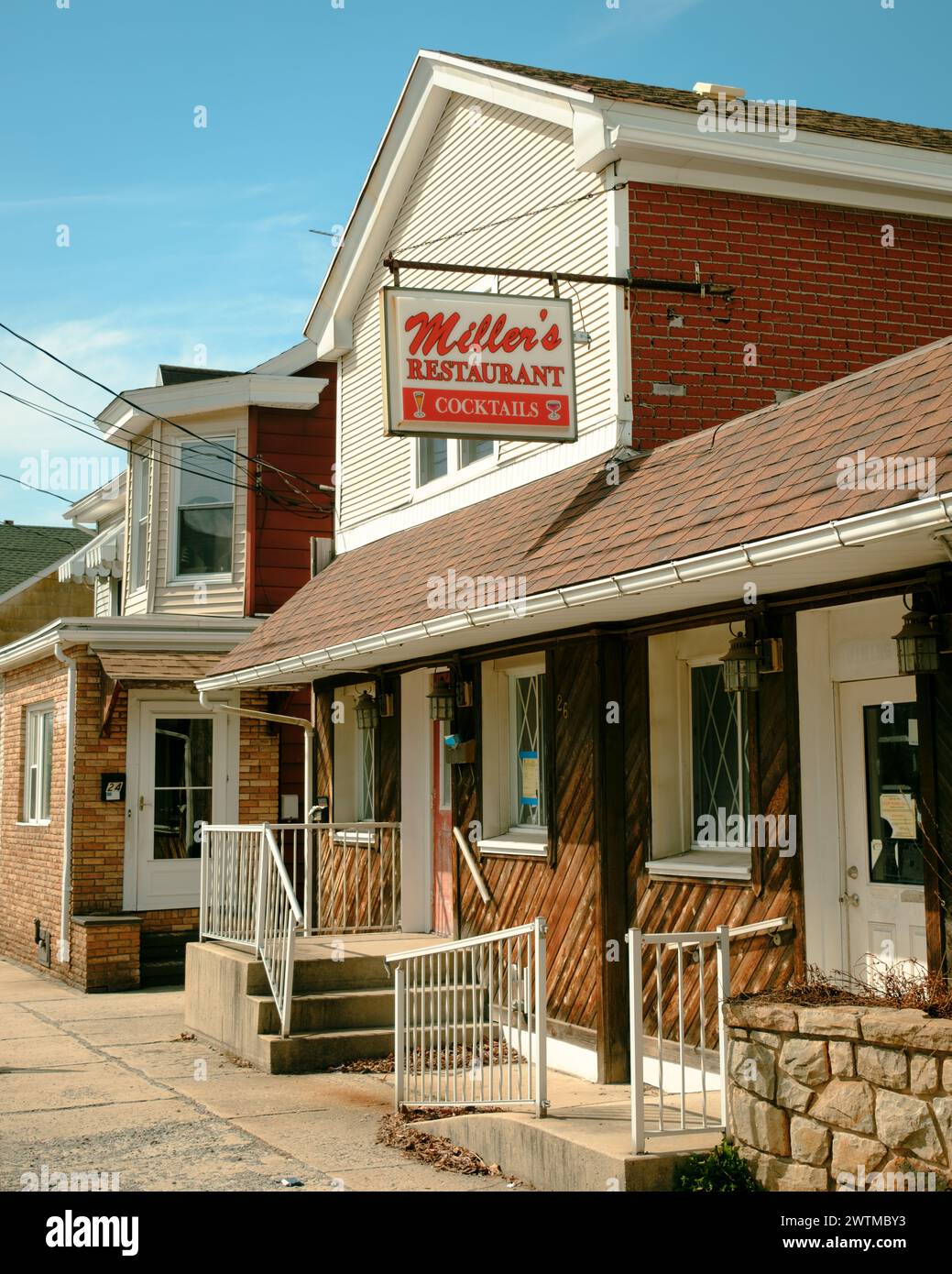 Millers Restaurant vintage sign in Summit Hill, Pennsylvania Stock