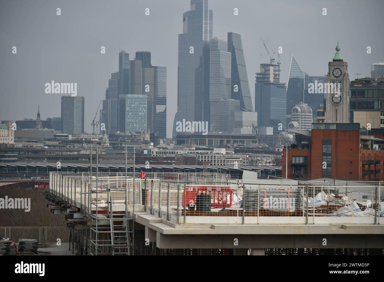 View across London from roof of the National Theatre Stock Photo