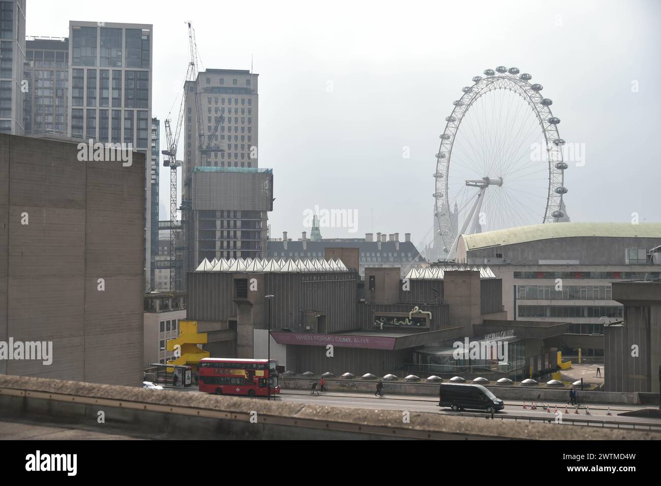 View across London from roof of the National Theatre Stock Photo