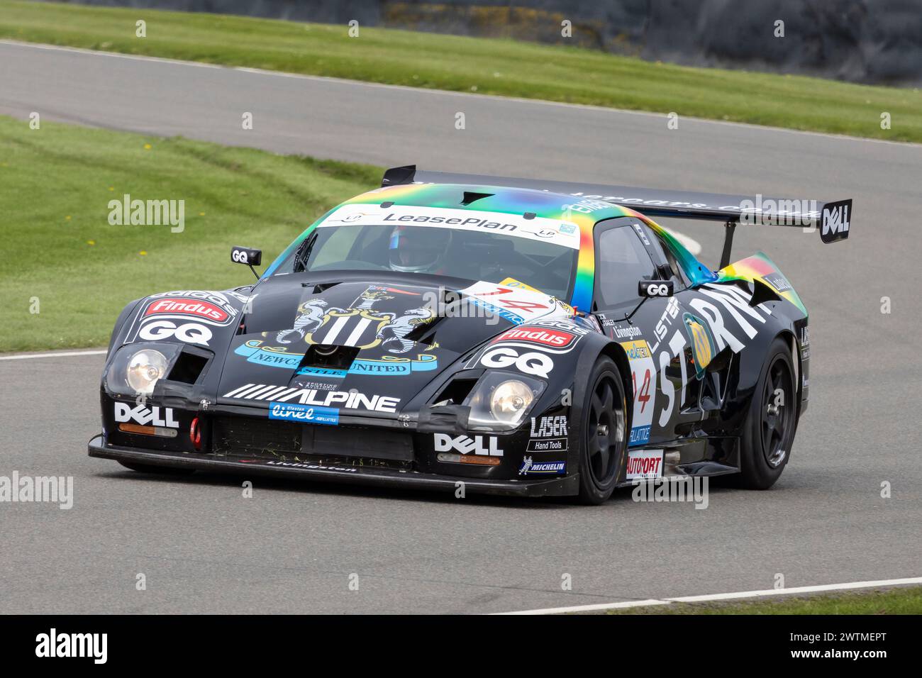 Bobby Verdon-Roe in the 1998 Lister Storm GTL GT1 endurance racer at the Goodwood 80th Members Meeting, Sussex, UK. Stock Photo