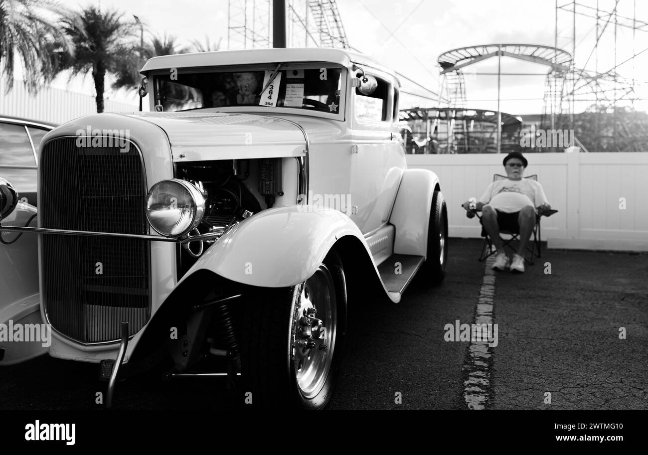 Orlando, Old Town Square, Classic Muscle cars taken July 2023 Stock