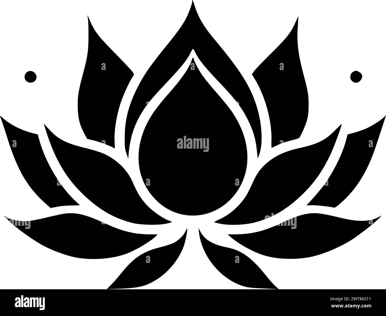 Lotus flower - minimalist and simple silhouette - vector illustration Stock Vector