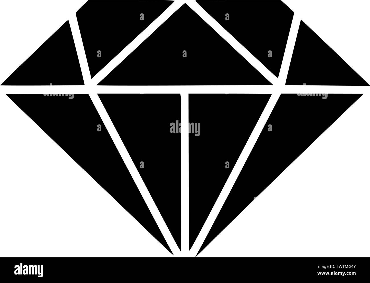 Diamond - black and white isolated icon - vector illustration Stock Vector
