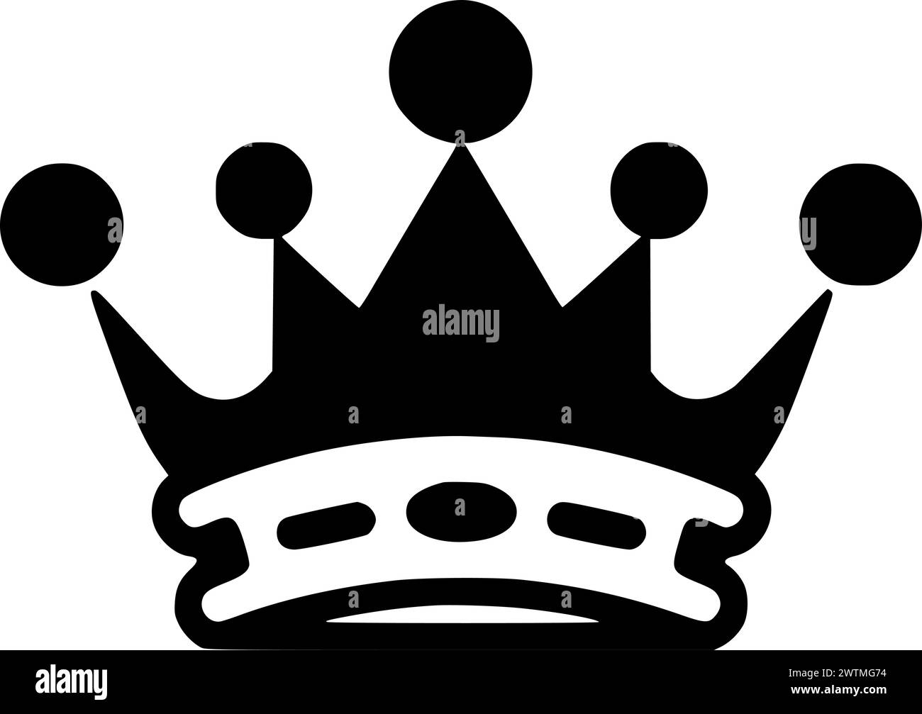 Crown - black and white isolated icon - vector illustration Stock Vector
