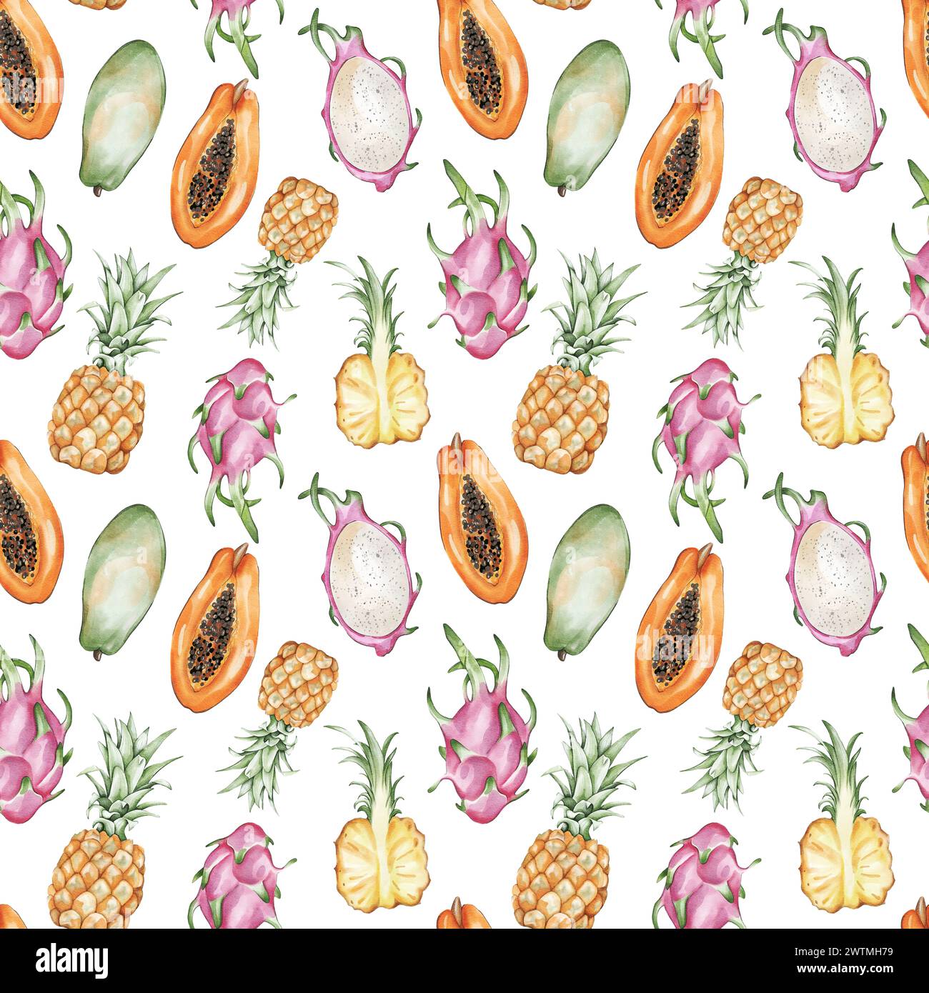 Tropical fruits watercolor hi-res stock photography and images - Alamy