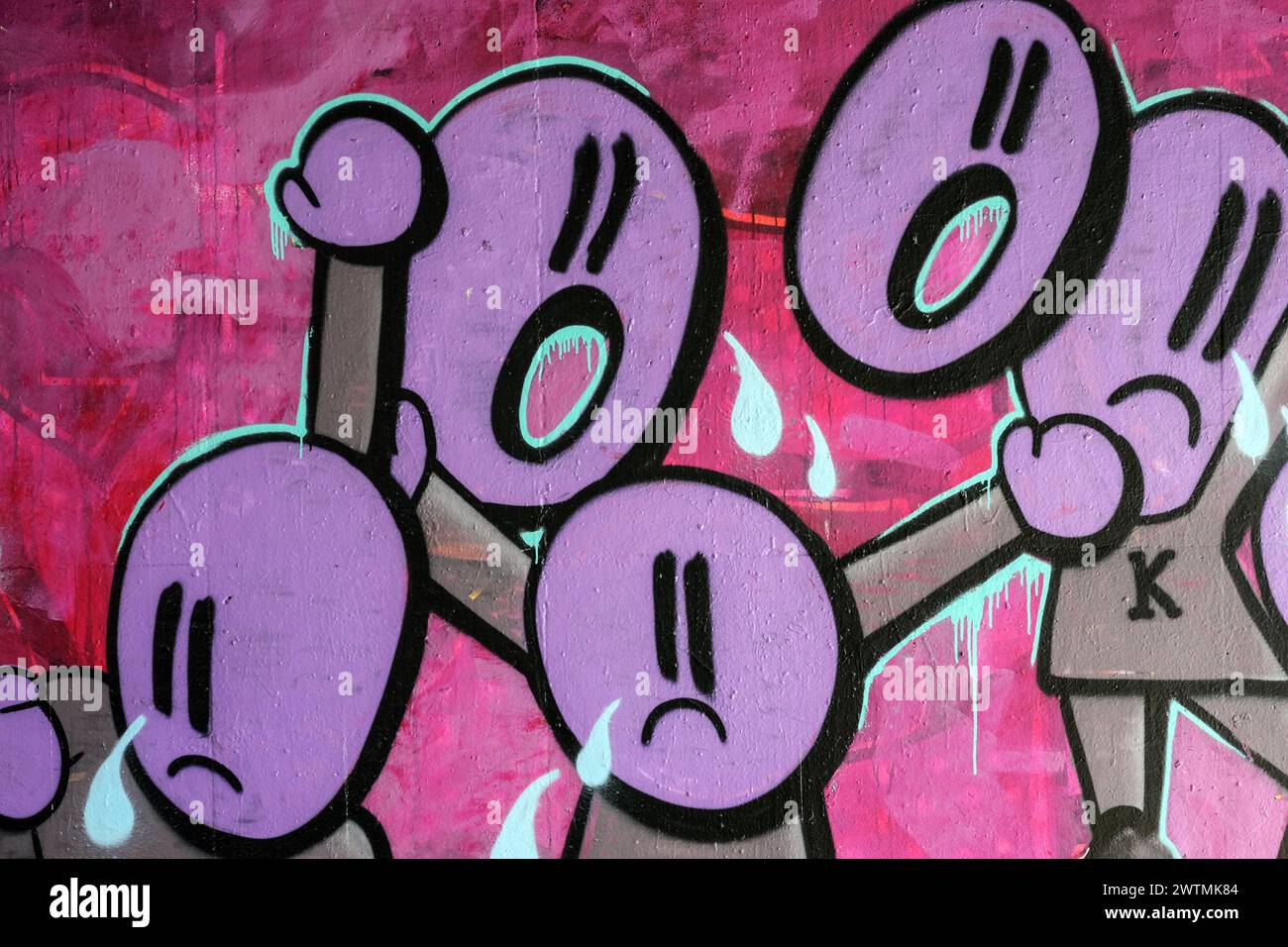 Grafitti painted on a wall in Glasgow, Scotland. Stock Photo
