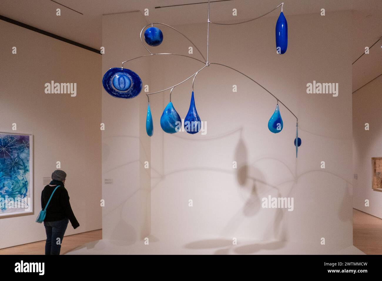 glass mobile hanging in the Brooklyn Museum of Art in Brooklyn NYC Stock Photo