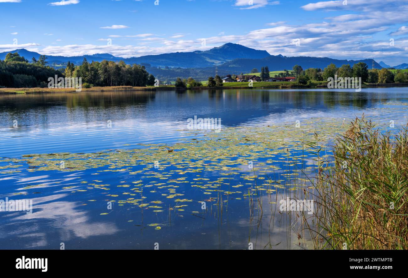 The idyllic lake Sulzberg in the alps of Allgäu (Bavaria, Germany) Stock Photo