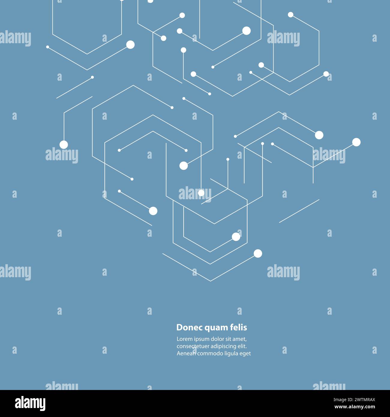 Vector abstract background with molecule structure, hexagons pattern ...