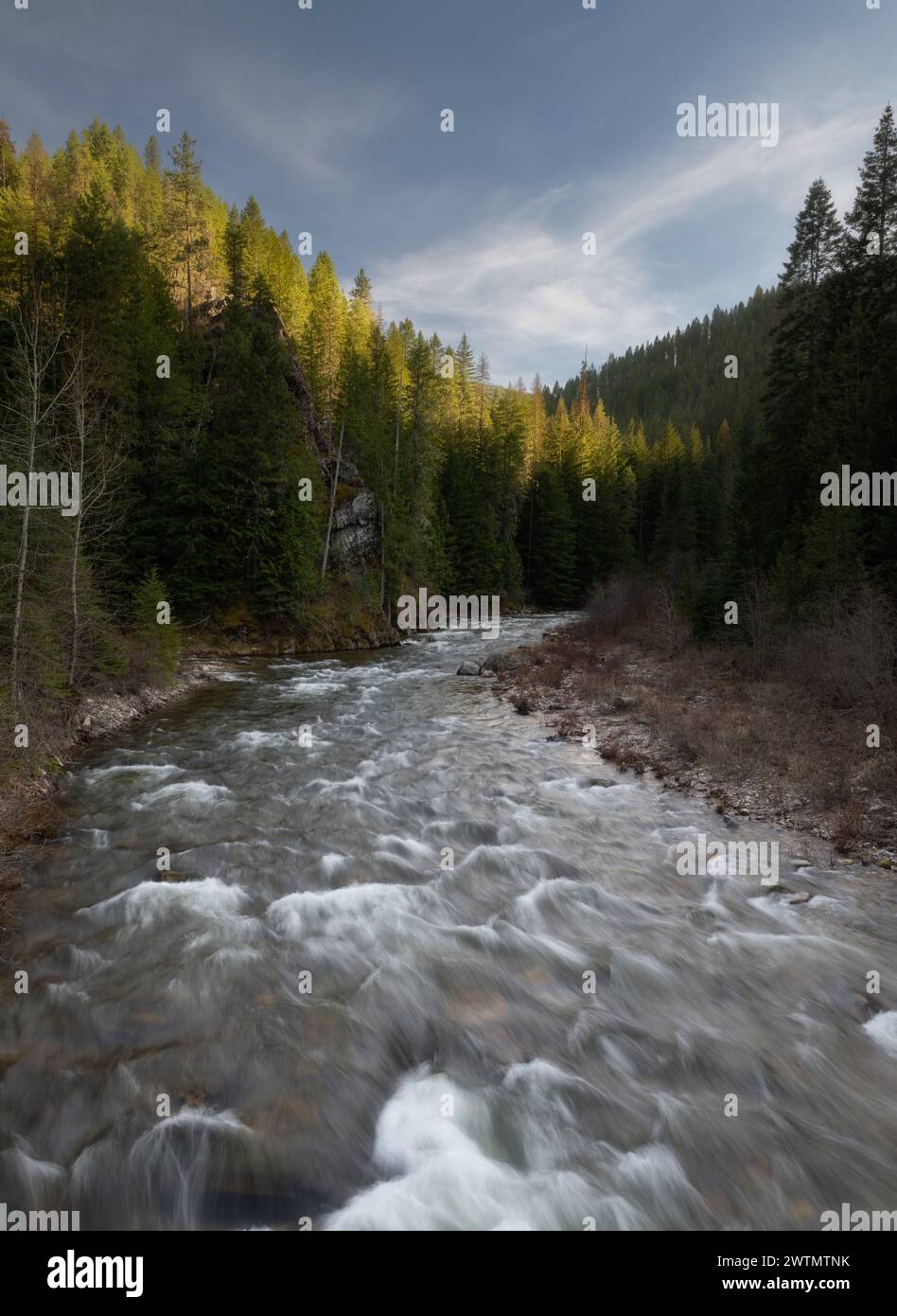 The Spring time River in Idaho Stock Photo