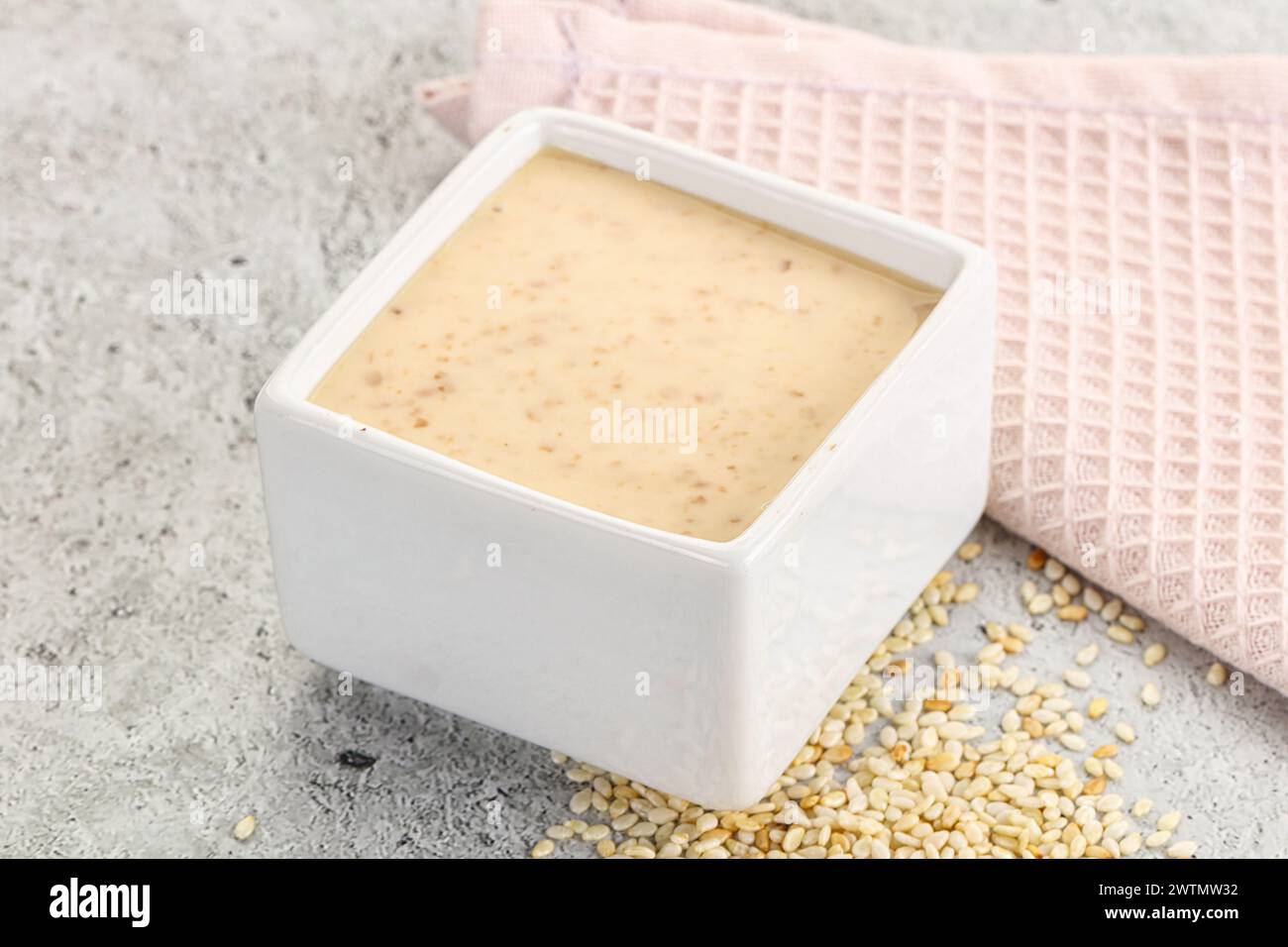 Sesame sauce dip in the bowl Stock Photo Alamy
