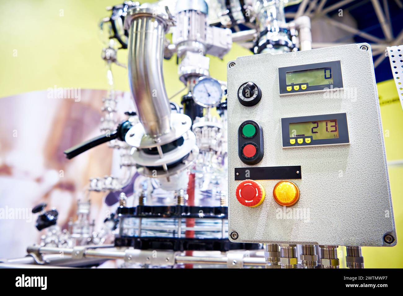 Control panel for chemical laboratory reactor Stock Photo - Alamy