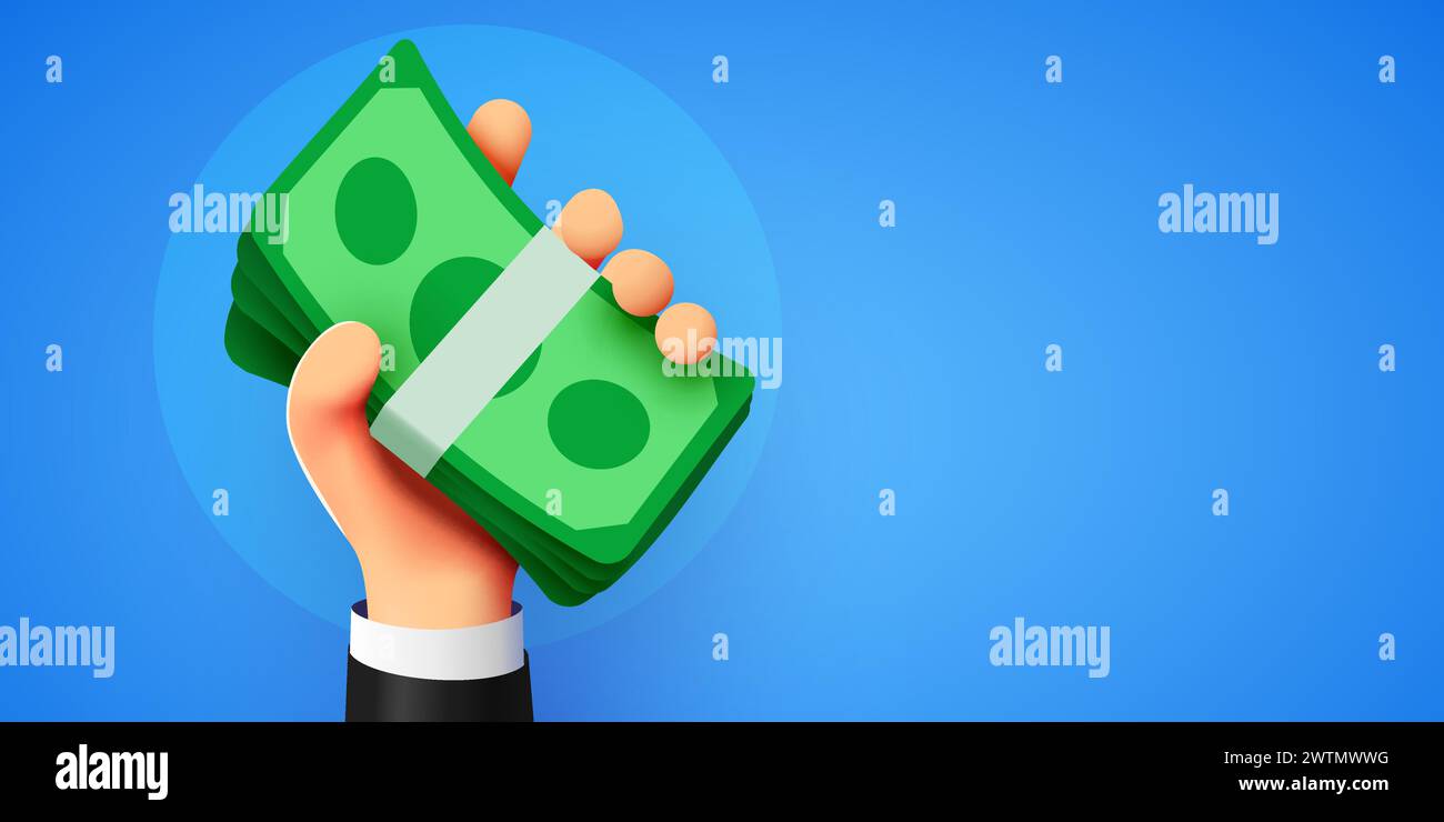 Hand holding the money. Vector illustration Stock Vector Image & Art ...