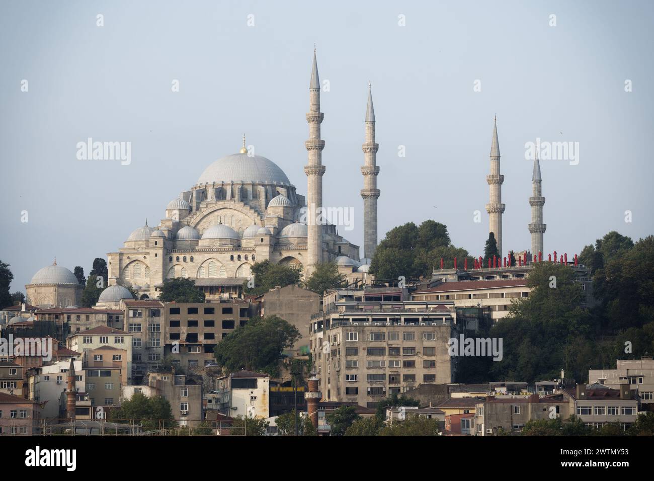 Istanbul is the largest city in Turkey. The European, historical part of the city. Stock Photo