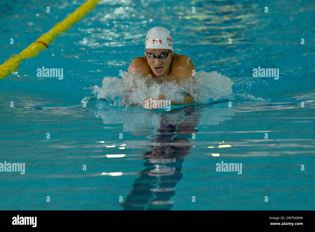 Nice, France. 18th Mar, 2024. Antoine Viquerat is seen during the 200 M breaststroke during